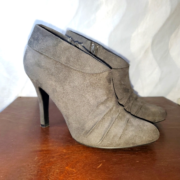 Charlotte Russe Shoes - Charlotte russe grey heeled booties